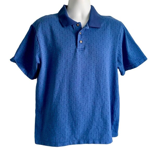 Knightsbridge Men's Polo Shirt Large Blue Short Sleeve - Picture 2 of 7